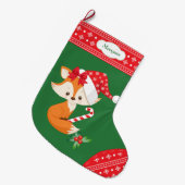 Fox en Candy Cane Grote Kerstsok (Voorkant (Hangend))