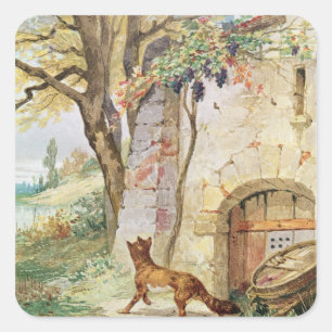 Fox en de Grafieken, illustratie voor Vierkante Sticker