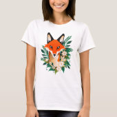 Fox en Flowers T-Shirt (Voorkant)