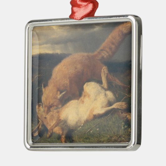 Fox en Hare, 1866 Metalen Ornament (Links)