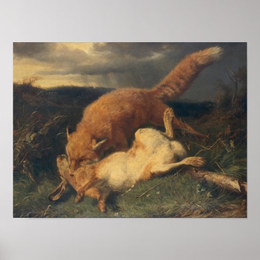 Fox en Hare, 1866 Poster (Voorkant)