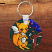 fox - en hare - liefdesverhaal sleutelhanger (Voorkant)