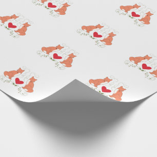 Fox- en hartenpapier — Wappapier — Wit Cadeaupapier