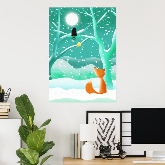 Fox en kuitomlijsting poster (Thuiskantoor)