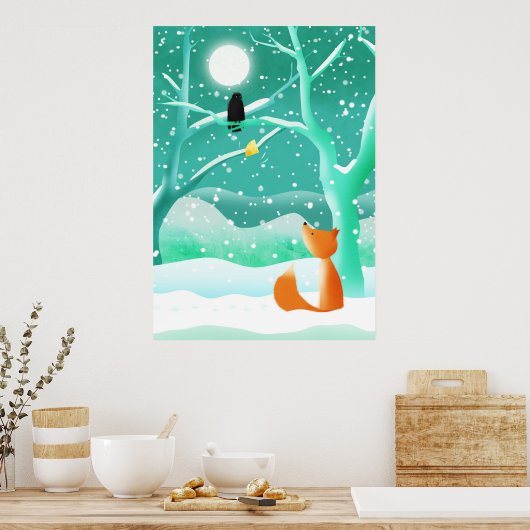 Fox en kuitomlijsting poster (Keuken)