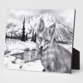 Fox en Mountains Plaque Fotoplaat (Zijkant)