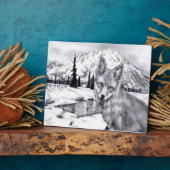 Fox en Mountains Plaque Fotoplaat (Zijkant)