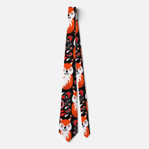 Fox en Natuur Nordic Folk Art Stropdas