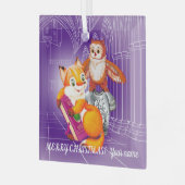 Fox en Owl Glas Ornament (Voorkant links)