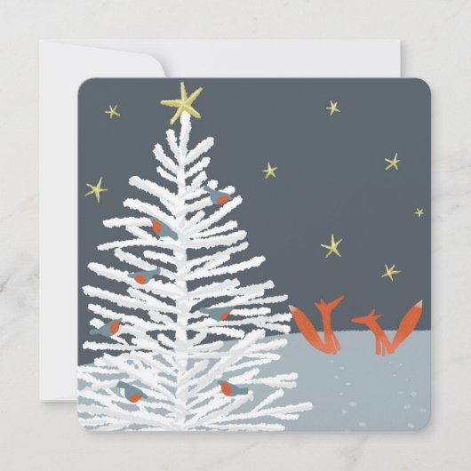 Fox en robin kerstkaart kaart (Voorkant)