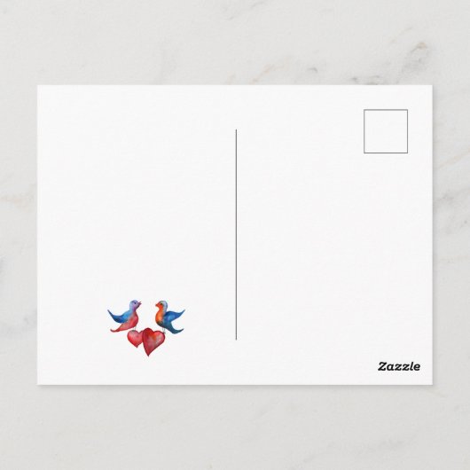 Fox en Rozen Funny Art Custom Briefkaart (Achterkant)