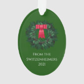 Fox en Snowman Friends Kerstmis Ornament (achterkant)