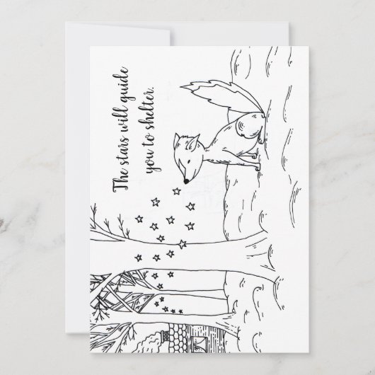 Fox en sterren feestdagenkaart (Voorkant)
