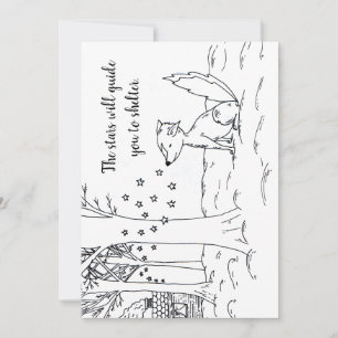Fox en sterren feestdagenkaart