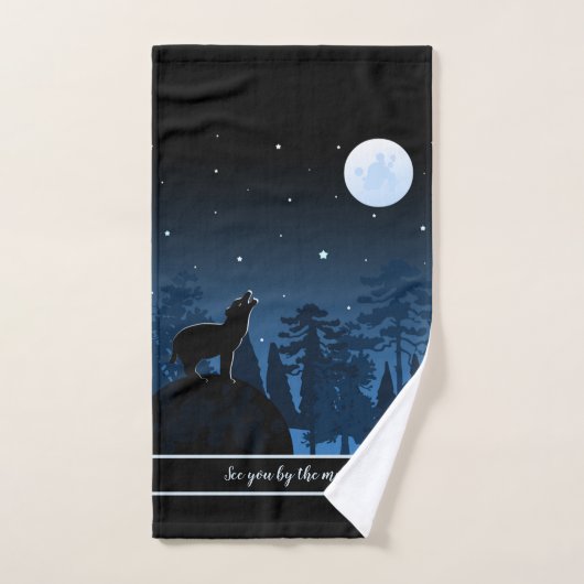 Fox en volle maan 's middags bad handdoek (Handdoek)