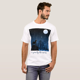 Fox en volle maan 's middags t-shirt