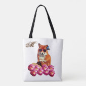 Fox et art Rose Sac fourre-tout personnalisé (Dos)