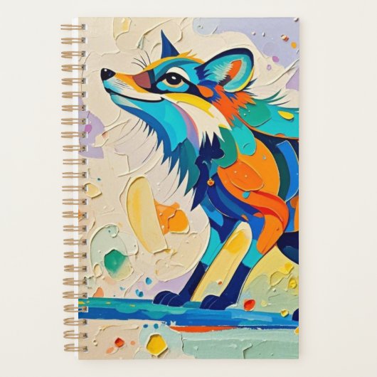 Fox Expressive abstracte dierlijke kunst ontwerp Planner (Voorkant)