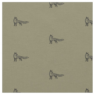 Fox fabric - earth colour stof