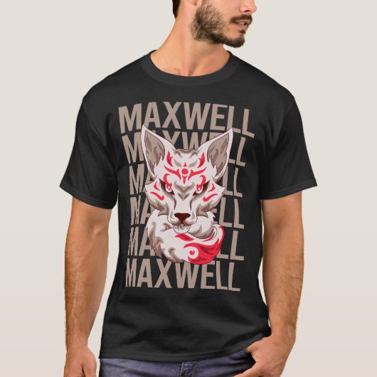Fox Face - Maxwell Naam T-shirt (Voorkant)