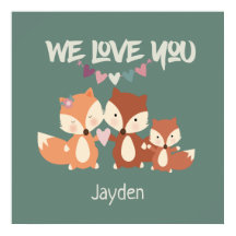 Fox Familie Gepersonaliseerd Wij houden van u