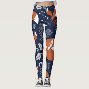 Fox familie:  naadloos patroon. leggings