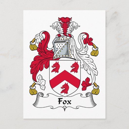 Fox Family Crest Briefkaart (Voorkant)