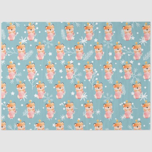 Fox Feestdagen aanpassen Tissuepapier (Voorkant)