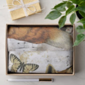 Fox Fern Butterfly Music Gold Decoupage Idee Tissuepapier (Geschenk)