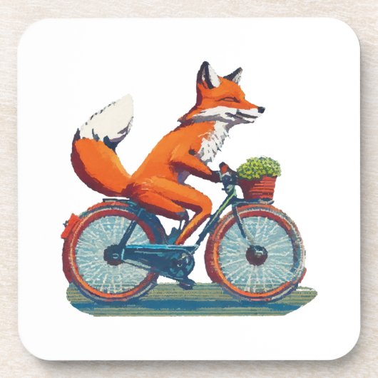 Fox-fiets Bier Onderzetter (Voorkant)