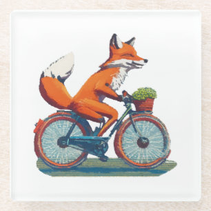 Fox-fiets Glazen Onderzetter