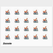 Fox-fiets Ronde Sticker (Vel)
