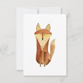 Fox Flat Note Kaart, blanco Bedankkaart