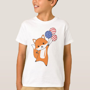 Fox Flies-ballonnen USA boven koe-dierkoeien T-shirt