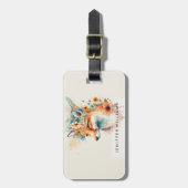 Fox Flower Crown Watercolor Bagagelabel (Voorkant verticaal)
