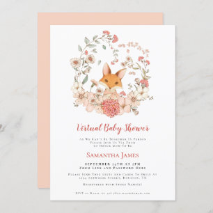 Fox  Foliage Peach Virtual Baby shower Kaart