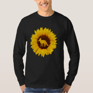 Fox for Women Mannen Prairie Vixen Animal Sunflowe T-shirt