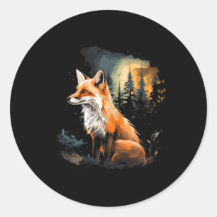 Fox Forest Natuur Lover Mountains Wandelen Camping Ronde Sticker