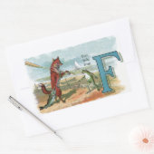 Fox Frog Vist Antiek illustratie Rechthoekige Sticker (Envelop)