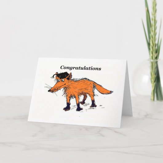 Fox gefeliciteerd kaart (Voorkant)