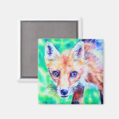 Fox-gekleurde potloodmagneet - kunst magneet (Voorkant / Achterkant)