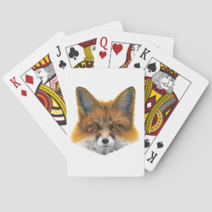 Fox gelaat - Schilderen in acryl Pokerkaarten