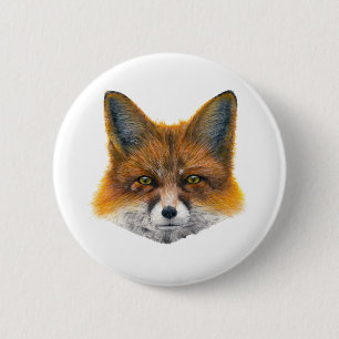 Fox gelaat - Schilderen in acryl Ronde Button 5,7 Cm