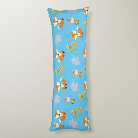Fox Giraffe en Elephant Print Body Pillow Lichaamskussen (Achterkant (Verticaal))