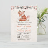Fox Girl Baby shower Woodland Rustic Invitation (Debout devant)