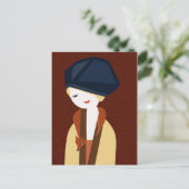 Fox girl briefkaart (Staand voorkant)