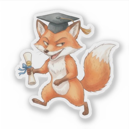 Fox Graduation  Sticker (Voorkant)