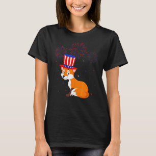 Fox grafisch rood wit blauw Fireworks-decor 4e van T-shirt