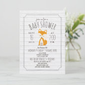 Fox Grey Wood Baby shower Kaart (Staand voorkant)