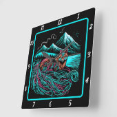 Fox Guardian van de kliffen Vierkante Klok (Hoek)